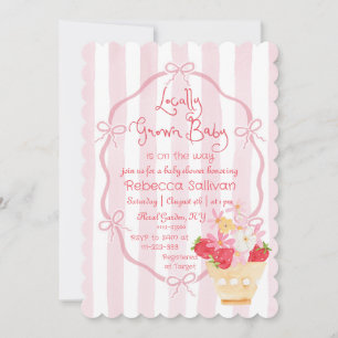 Loally grown Baby Shimsical Strawberry Baby Shower Invitation