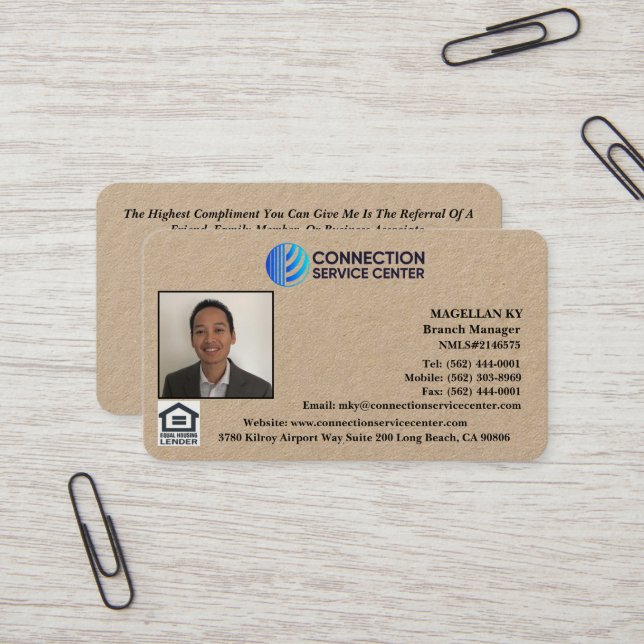 Loan Officer Business Card (Front/Back In Situ)