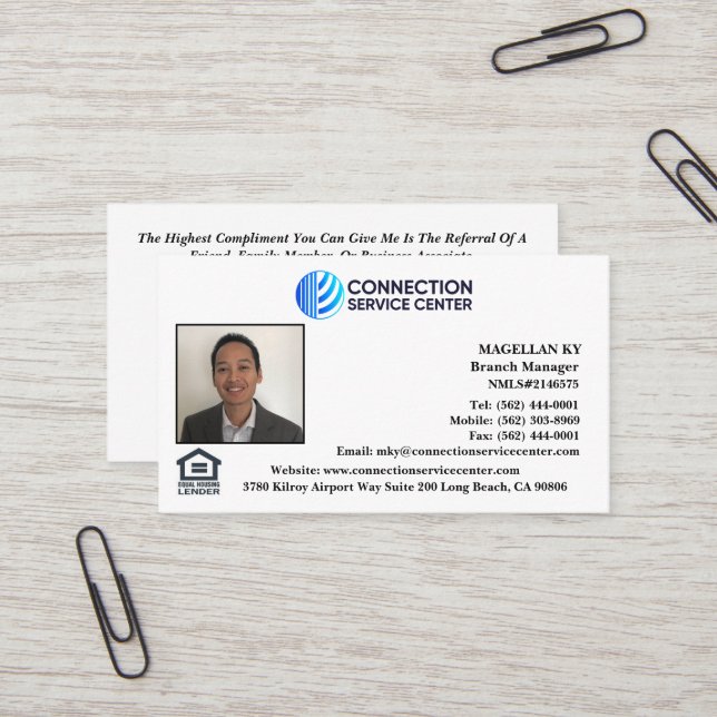 Loan Officer Business Card (Front/Back In Situ)