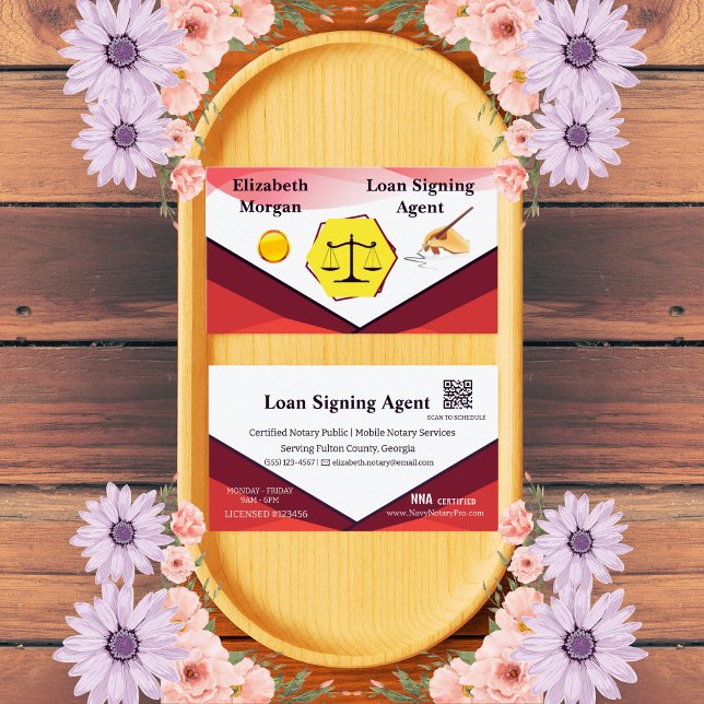 Loan Signing Agent Notary Card with QR Code  (Creator Uploaded)