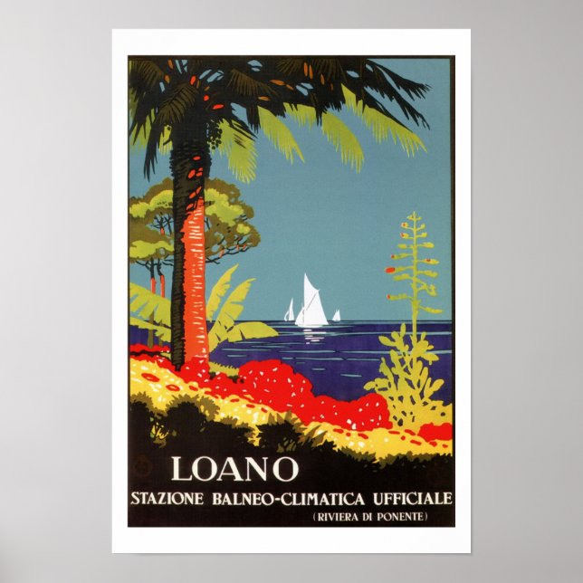 Loano Italian Riviera vintage travel Poster (Front)