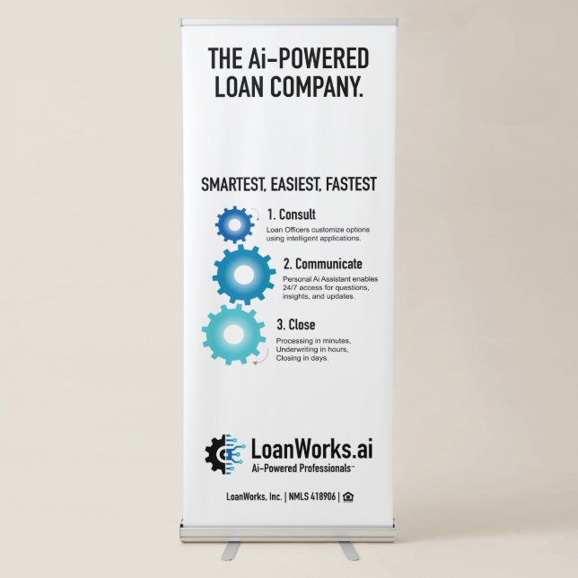 LoanWorks Process Vertical Retractable Banner (Front)