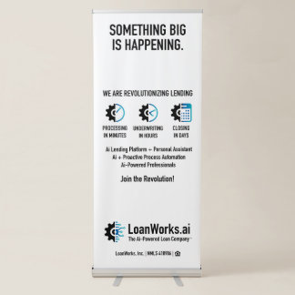 LoanWorks Revolution Vertical Retractable Banner