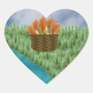 Loaves and Fishes Heart Sticker