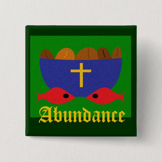 LOAVES & FISHES 15 CM SQUARE BADGE (Front)