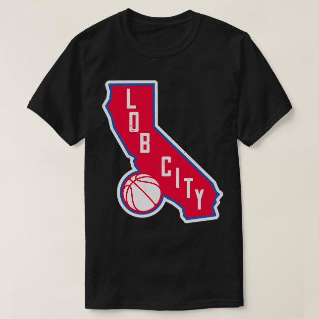 Lob City Basketball State Outline T-Shirt (Design Front)