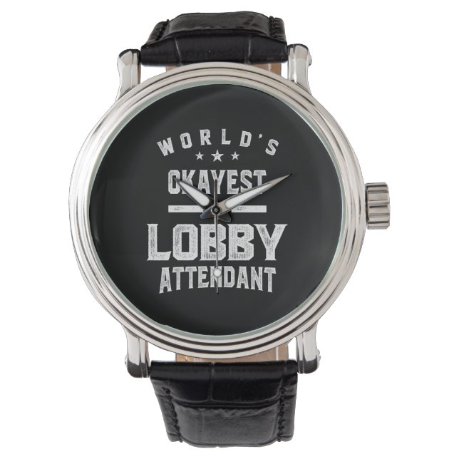 Lobby Attendant Job Title Gift Watch (Front)