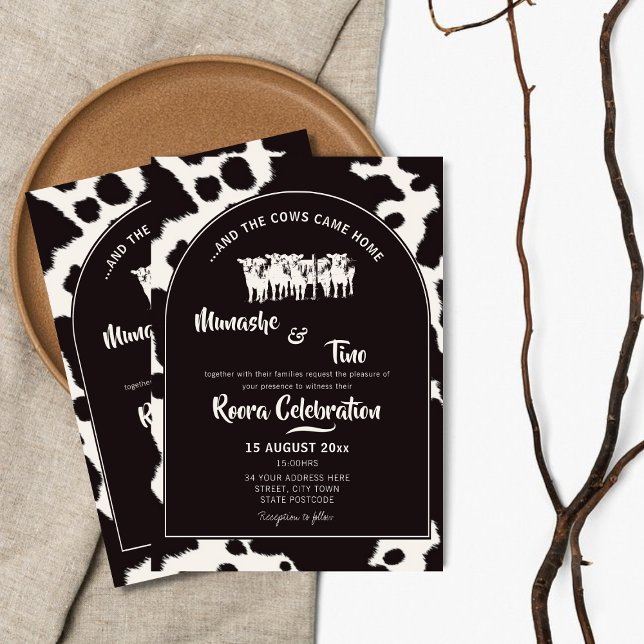 Lobola Roora African Traditional Wedding Cow Print Invitation (Creator Uploaded)