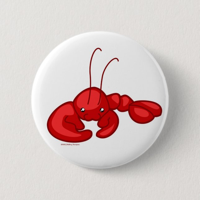 Lobster 6 Cm Round Badge (Front)