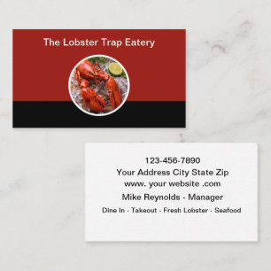 Lobster And Seafood Restaurant Theme Business Card