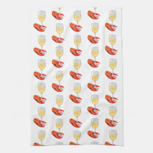 Lobster and Wine Tea Towel