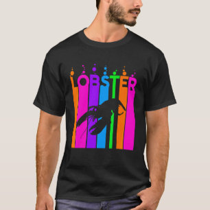 Lobster Animal Rainbow Bubble With Silhouette T-Shirt