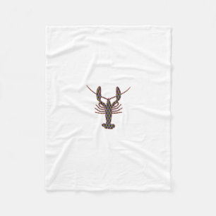 Lobster Argyle Silhouette Fleece Blanket