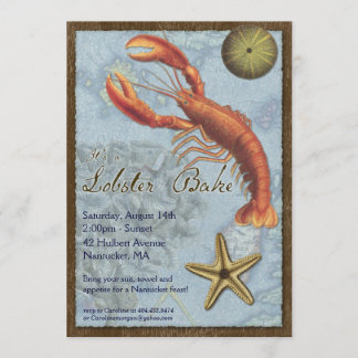 Lobster Bake - Beach Party - At the Shore Invitation
