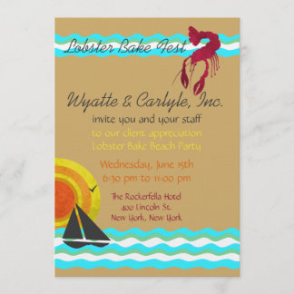 Lobster Bake Beach Party Invitation