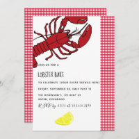 Lobster Bake/Boil Party customised invitation