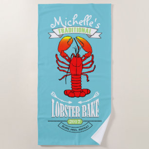 Lobster Bake Sunburn Humour ID417 Beach Towel