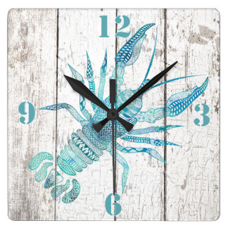 Beach Themed Wall Clocks | Zazzle.co.uk - Lobster Beach House Wood Look Wall Clock