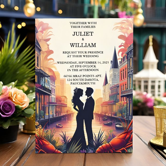 Lobster Beach Ocean Summer New Orleans Wedding Invitation (Creator Uploaded)