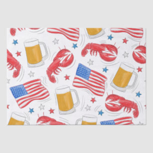 Lobster Beer Flag Star Tissue Paper