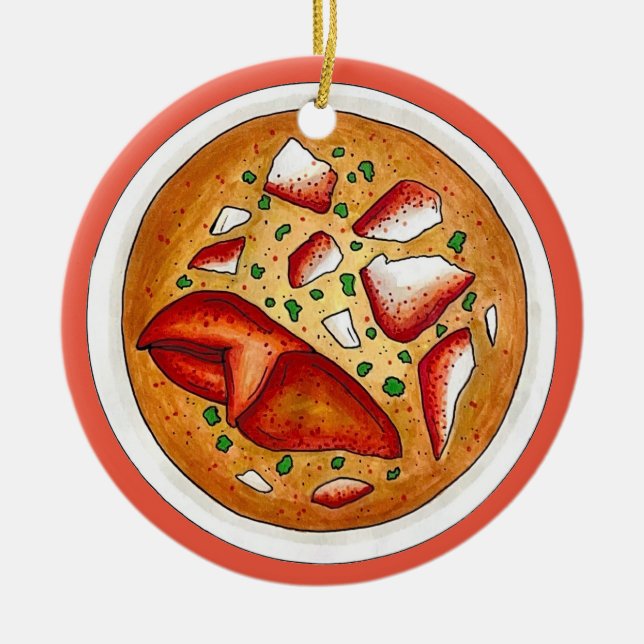 Lobster Bisque Soup Seafood Food Cooking Cuisine Ceramic Tree Decoration (Front)