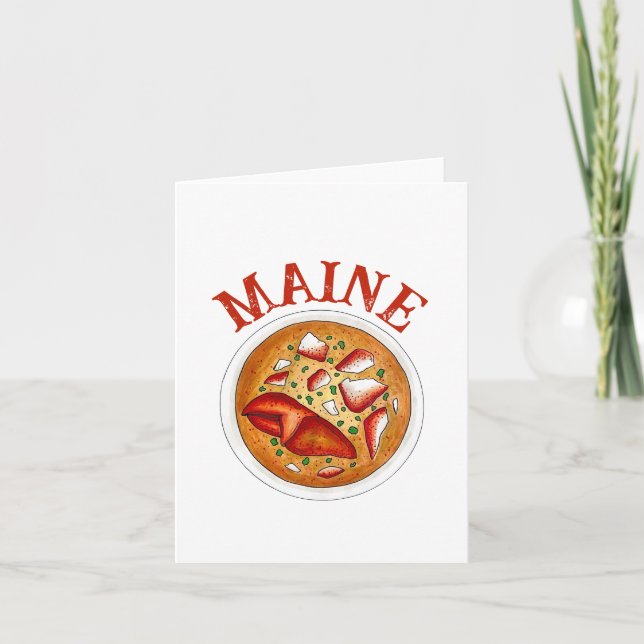 Lobster Bisque Soup Seafood Food Cooking Maine ME Thank You Card (Front)