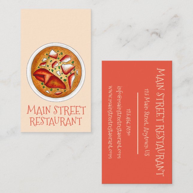 Lobster Bisque Soup Seafood Food Restaurant Chef Business Card (Front/Back)
