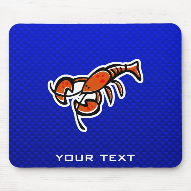 Lobster; Blue Mouse Mat (Front)