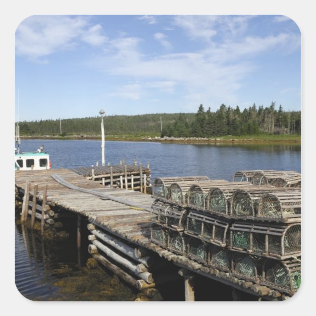 Lobster Boat, Mushaboom, Nova Scotia, Canada Square Sticker (Front)
