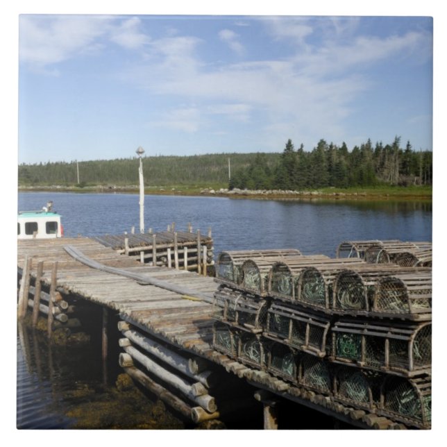 Lobster Boat, Mushaboom, Nova Scotia, Canada Tile (Front)