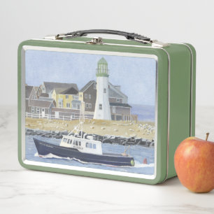 Lobster Boat Scituate Harbour Metal Lunch Box