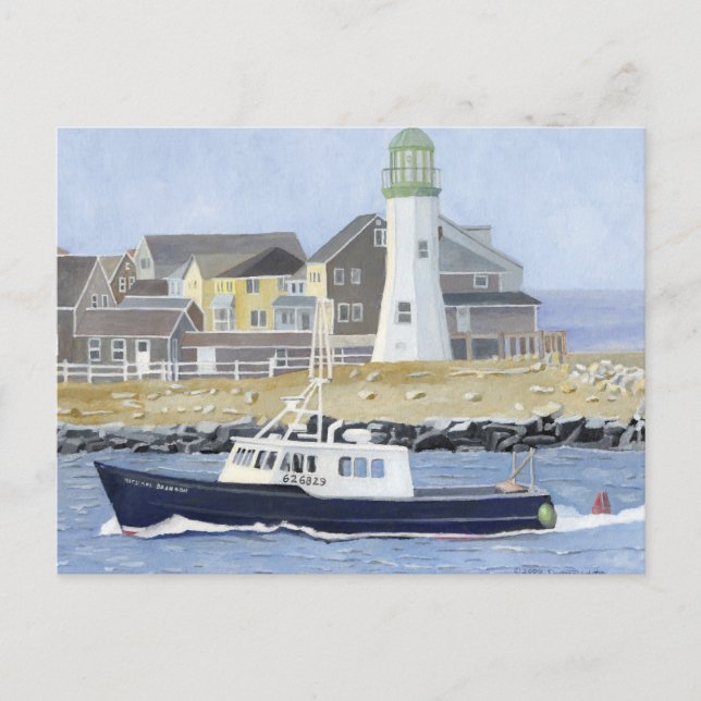 Lobster Boat Scituate Harbour Postcard (Front)