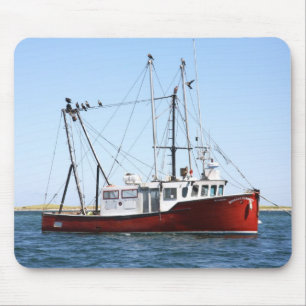 Lobster Boat With Sea Gulls In Cape Cod Mousepad