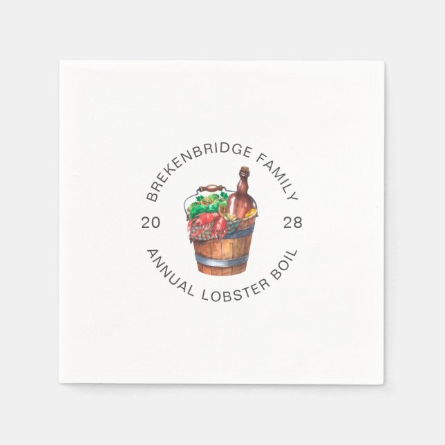Lobster Boil Annual Family Summer Party Paper Napkin (Front)
