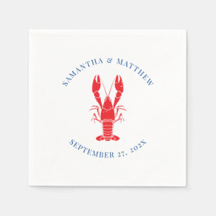 Lobster Boil Beach Wedding Custom Paper Napkin