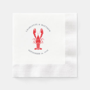 Lobster Boil Beach Wedding Custom Paper Napkin