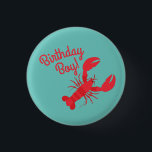 Lobster Boil Birthday Party Cute Kids 3 Cm Round Badge<br><div class="desc">This cute lobster theme birthday party collection for kids is great for a first birthday!  Perfect for a kid that loves lobsters or a lobster boil party!</div>