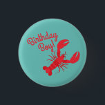 Lobster Boil Birthday Party Cute Kids 3 Cm Round Badge<br><div class="desc">This cute lobster theme birthday party collection for kids is great for a first birthday!  Perfect for a kid that loves lobsters or a lobster boil party!</div>