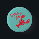 Lobster Boil Birthday Party Cute Kids 3 Cm Round Badge<br><div class="desc">This cute lobster theme birthday party collection for kids is great for a first birthday!  Perfect for a kid that loves lobsters or a lobster boil party!</div>