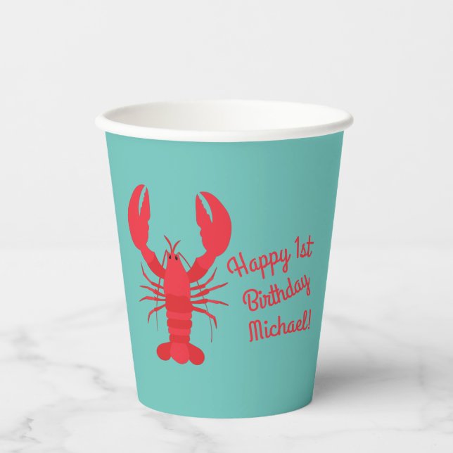 Lobster Boil Birthday Party Cute Kids Brownie Paper Cups (Front)
