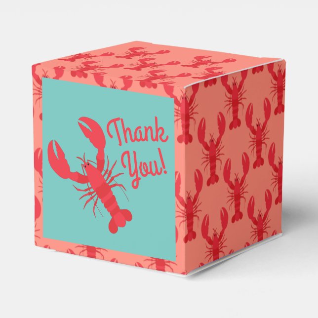 Lobster Boil Birthday Party Cute Kids Favour Box (Back Side)