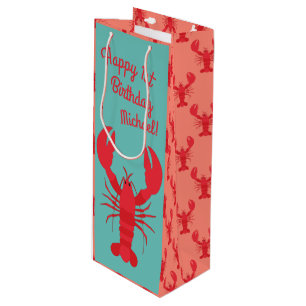 Lobster Boil Birthday Party Cute Kids Wine Gift Bag