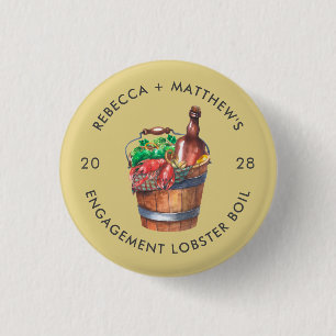 Lobster Boil Engagement Party Custom Swag 3 Cm Round Badge