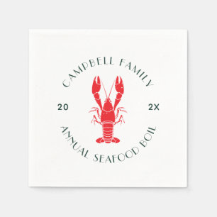 Lobster Boil Family Reunion Summer Cookout Paper Napkin