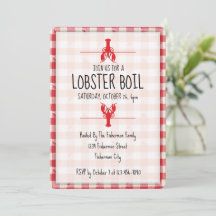 Lobster Boil Red and White Fall Beach Party
