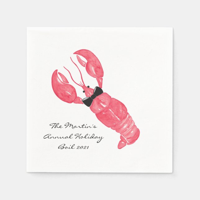 Lobster Bowtie Paper Plates Napkin (Front)