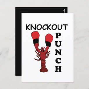 Lobster Boxing Knockout Punch  Postcard