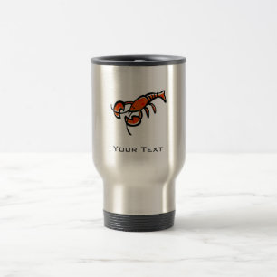 Lobster; Brushed metal-look Travel Mug