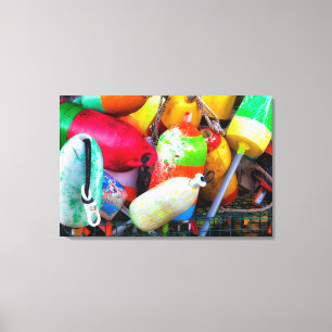 Lobster buoys at Bass Harbour Canvas Print