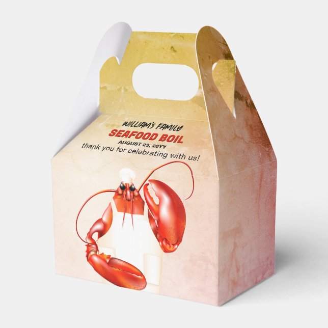 Lobster Chef Seafood Theme Favour Box (Front Side)